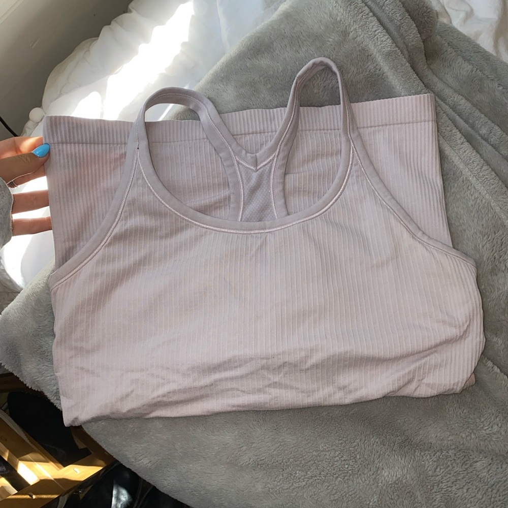 Lululemon ebb to street tank light pink size 8